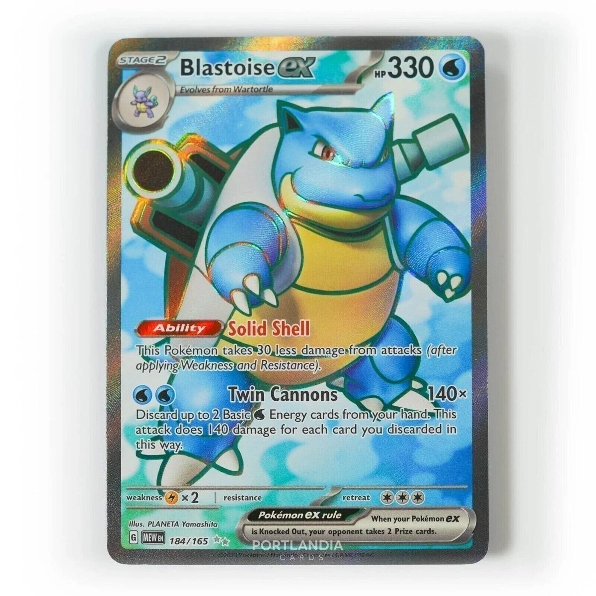 Pokemon - Blastoise ex - 184/165 - Scarlet & Violet: 151 - Full Art Card – Photo 1
