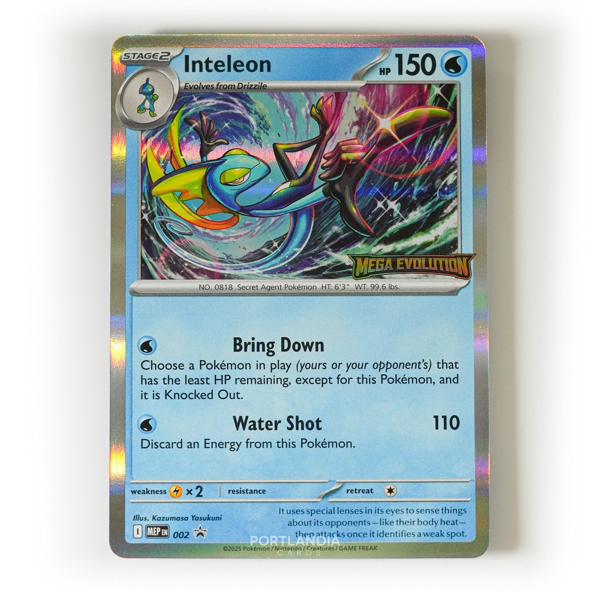 Pokemon - Inteleon - Stamped Holo - MEP002 - Black Star Promo Card – Photo 1
